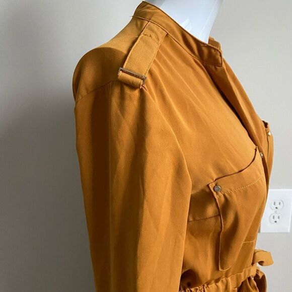 Dynamite Mustard Yellow Work Dress - Picture 4 of 6